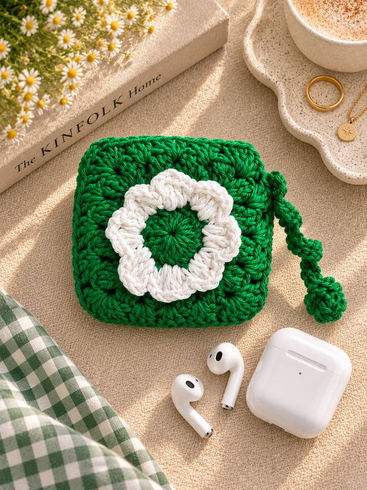 Daisy Meadow Crochet Pouch