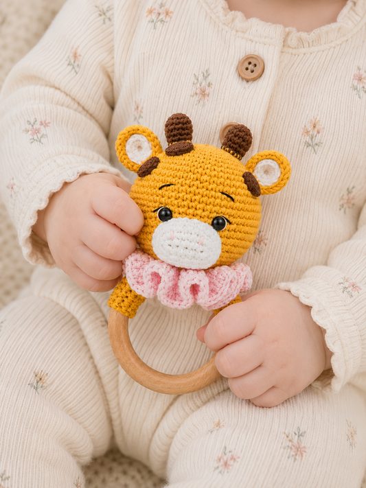 Handmade Crochet Giraffe Teether