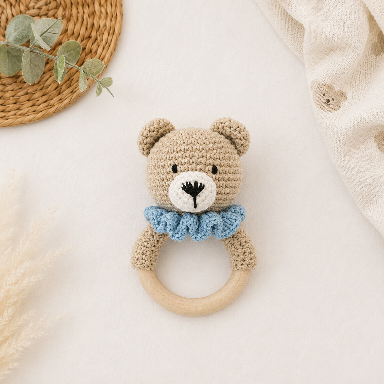 Handmade Crochet Teddy Teether