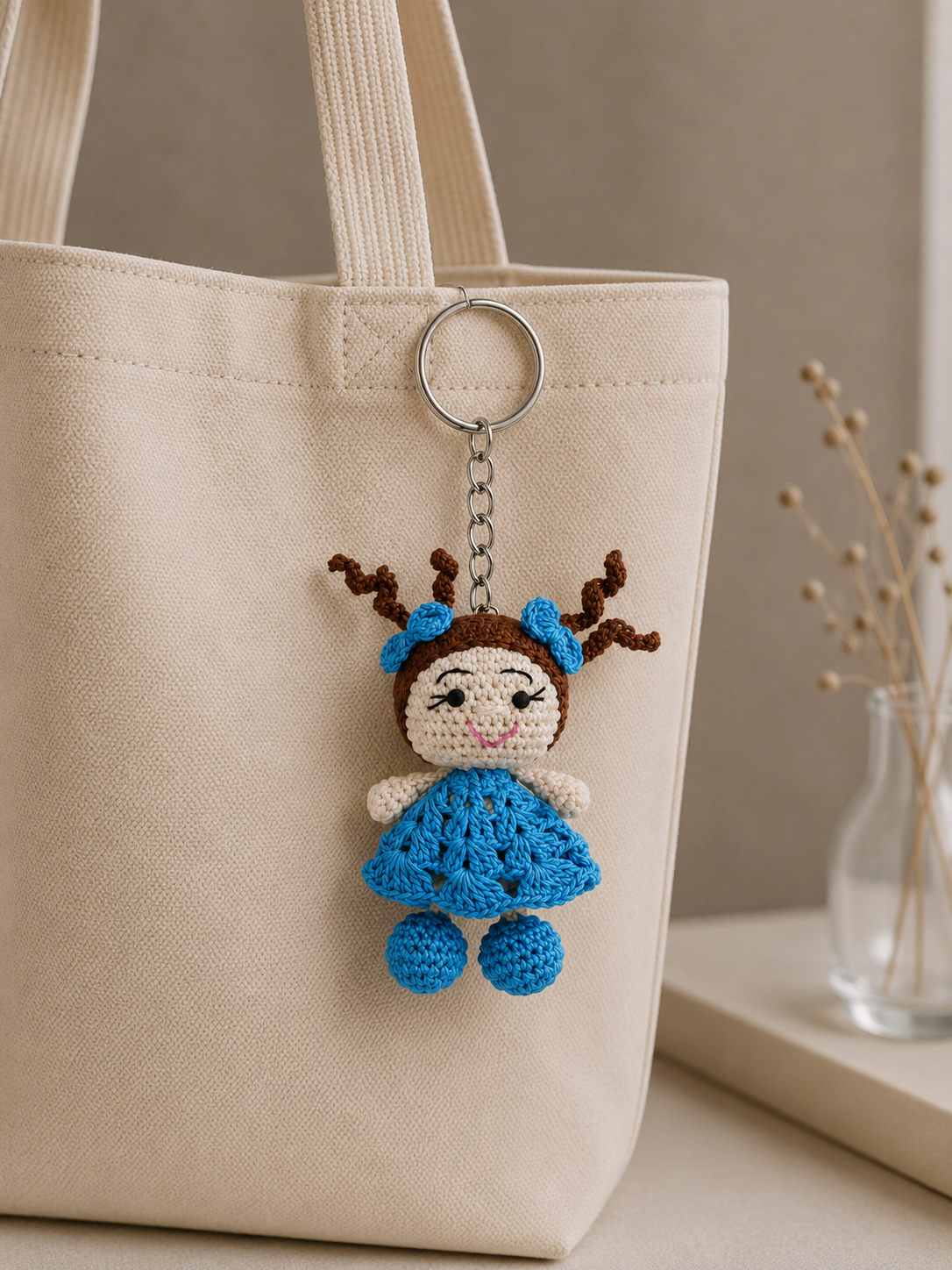 Handmade Crochet Doll Keychain