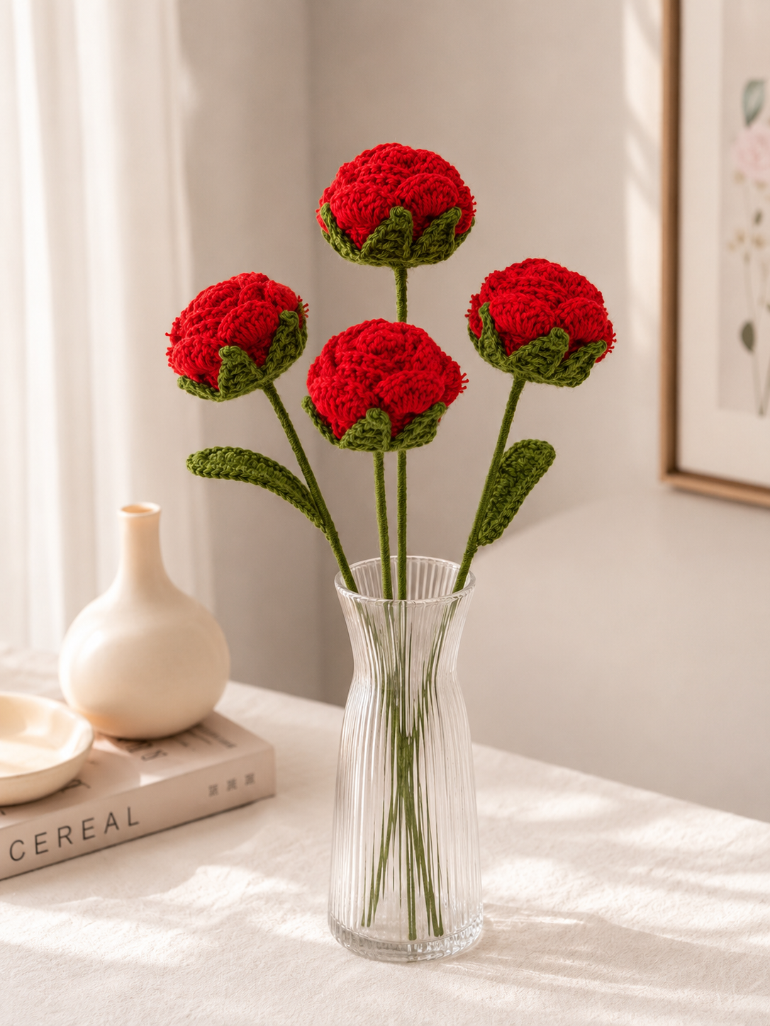 Handmade Crochet Carnation Flower