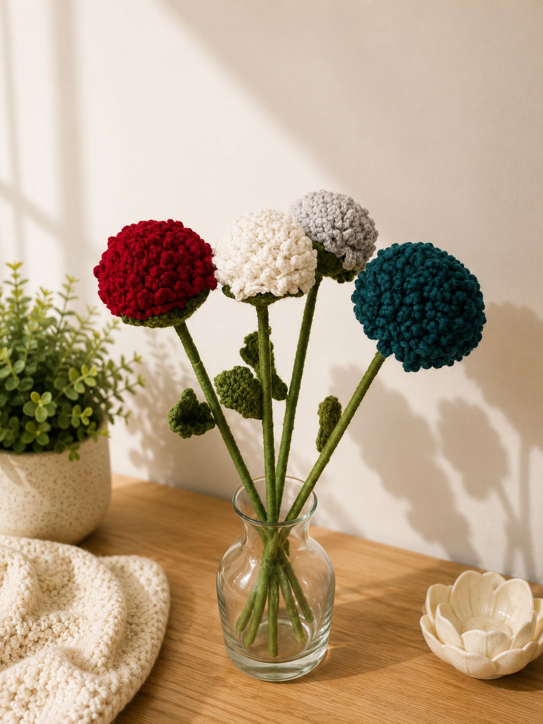 Handmade Crochet Meadow Bloom Crochet Flowers(Ping Pong)