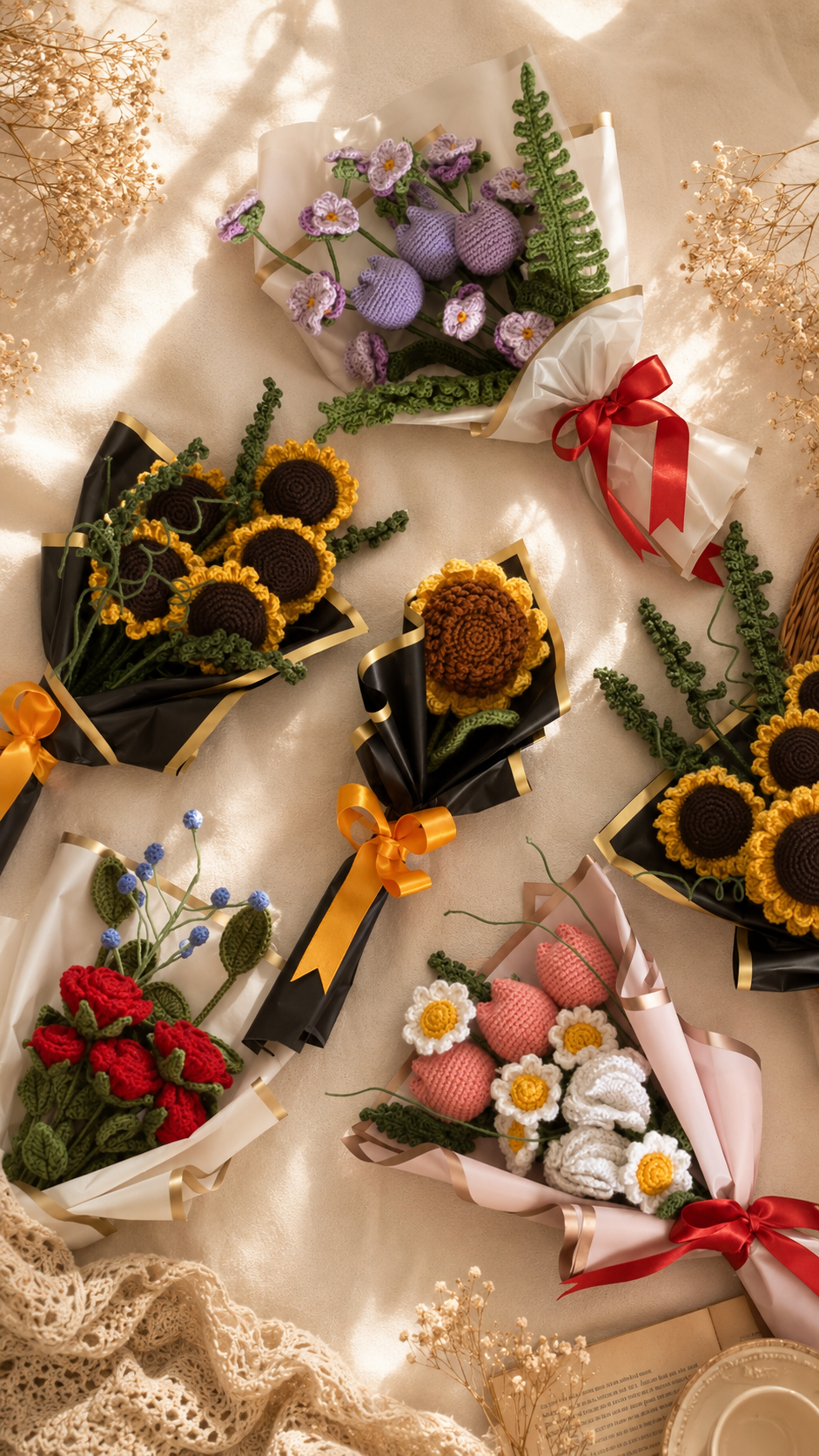 Crochet Flower Bouquets