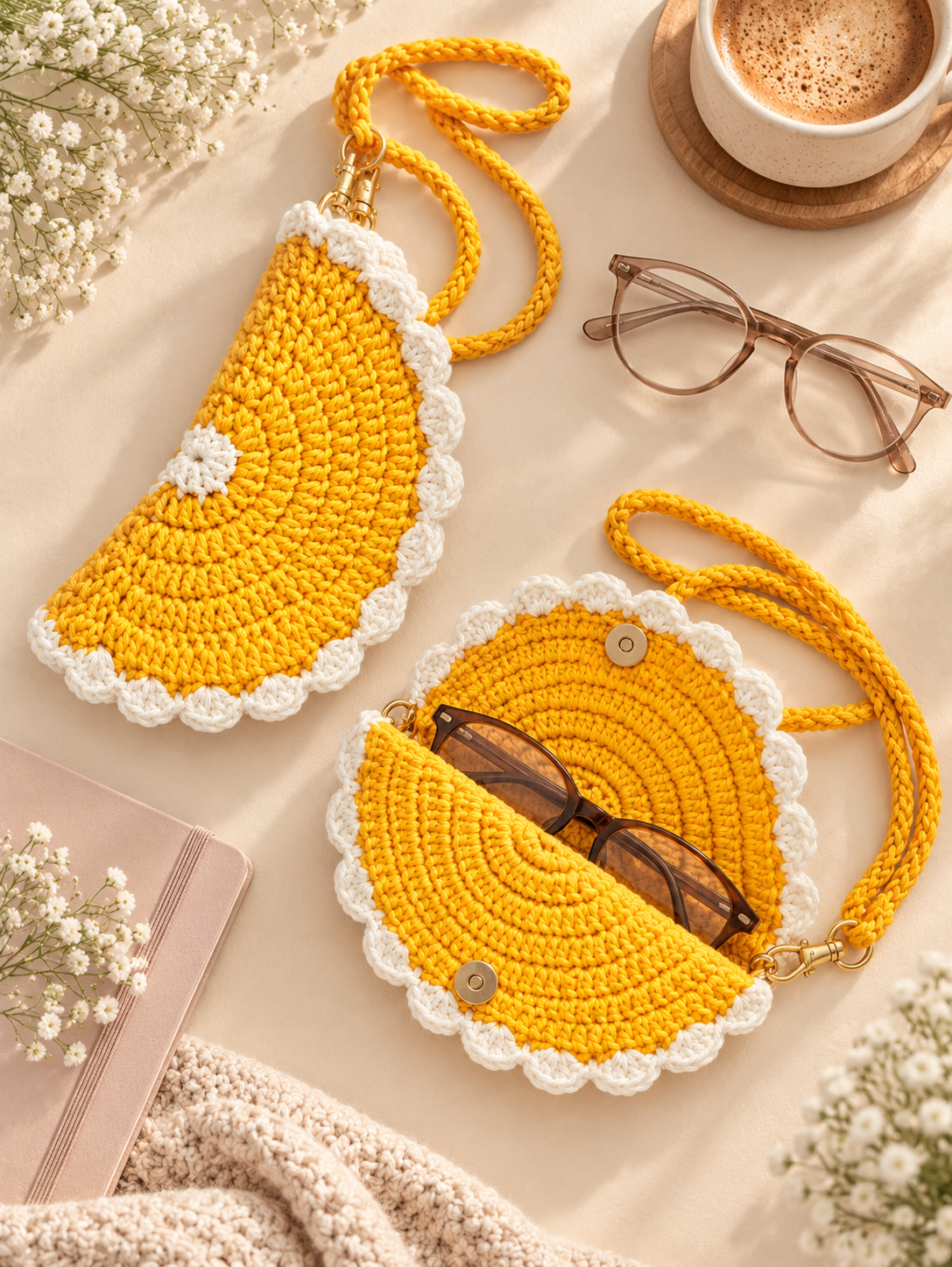 Golden Petal Spectacle Case