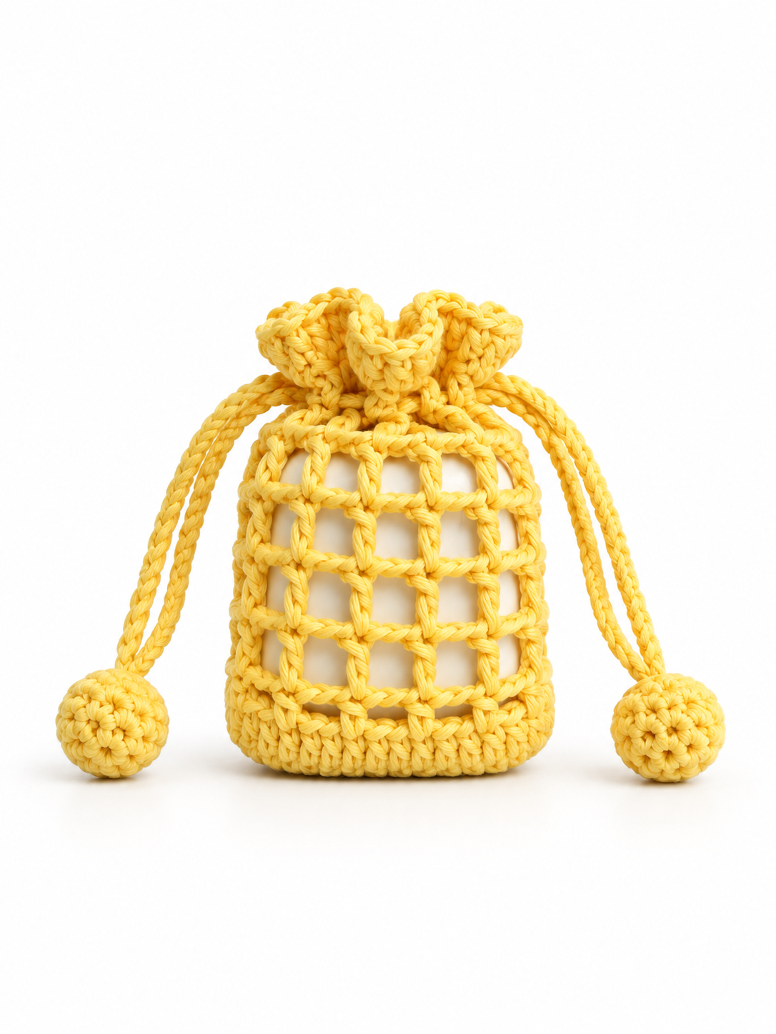 Bloom Drawstring Crochet Pouch