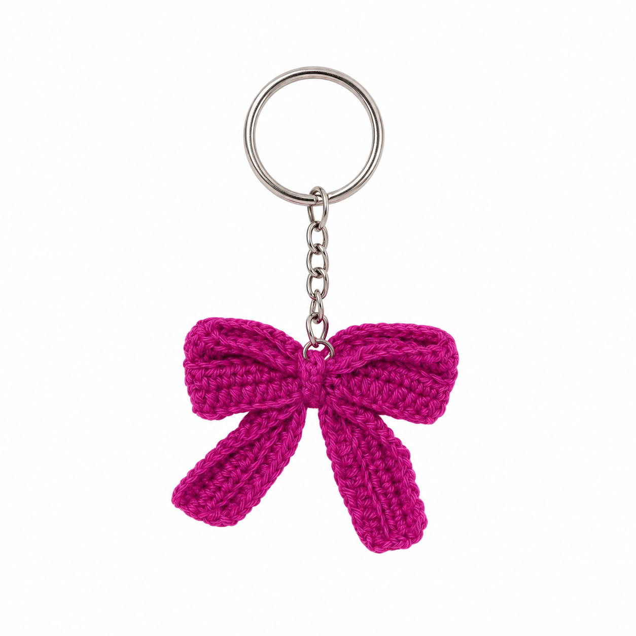 Handmade Crochet Bow Keychain