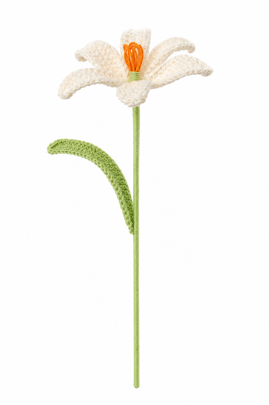 Handmade Crochet Open Tulip Flower