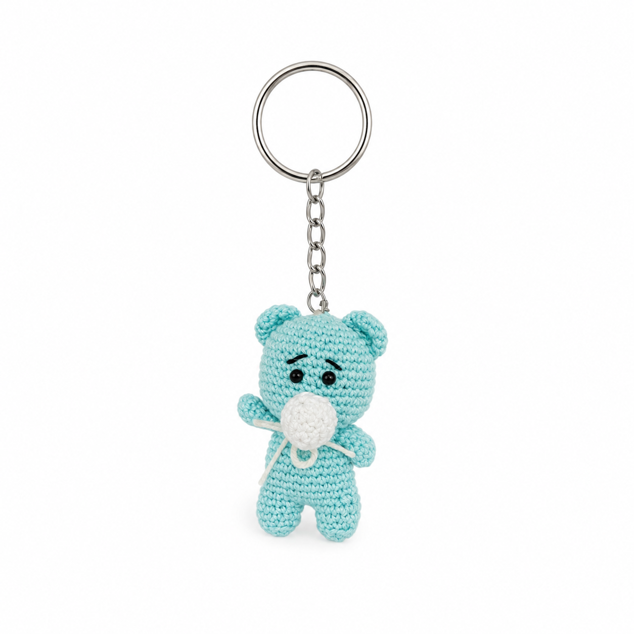 Handmade Crochet Teddy Bear Keychain
