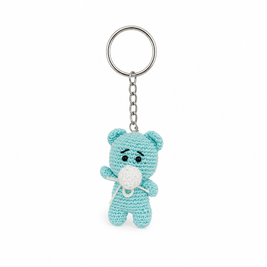 Handmade Crochet Teddy Bear Keychain