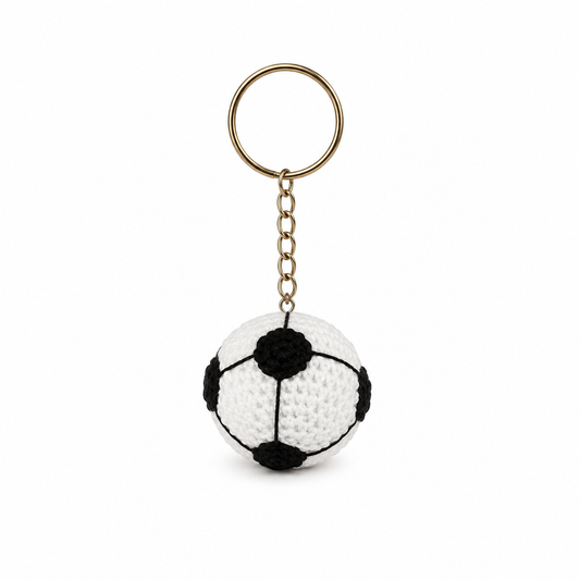 Handmade Crochet Football Keychain