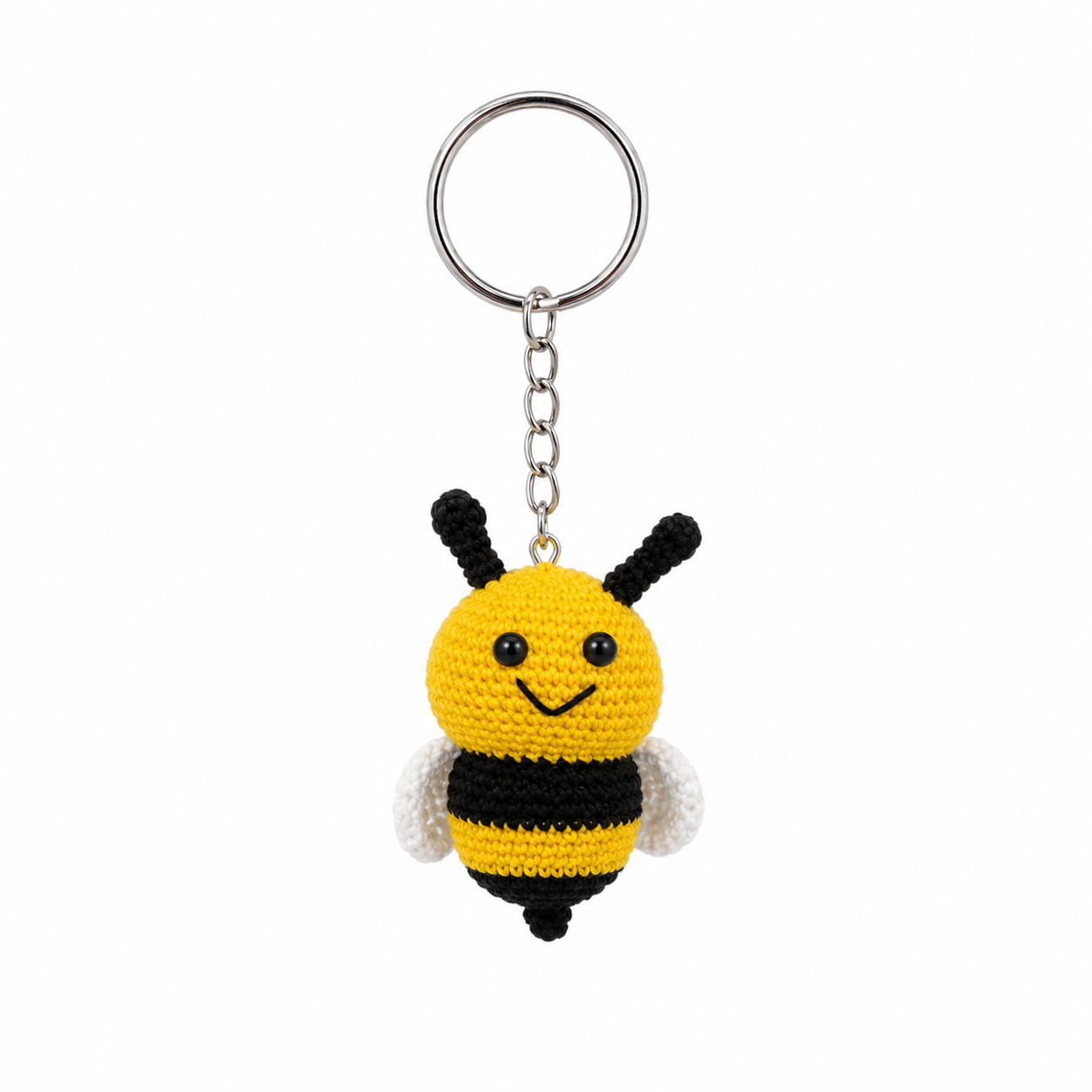 Handmade Crochet Honey Bee Keychain