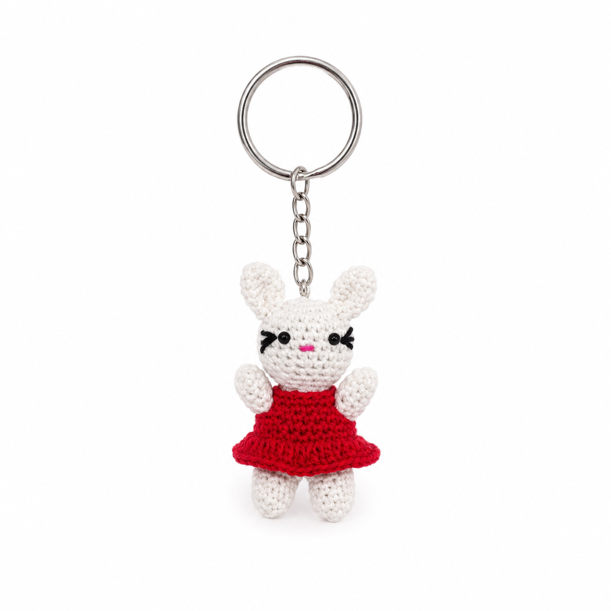 Handmade Crochet Kitty Keychain