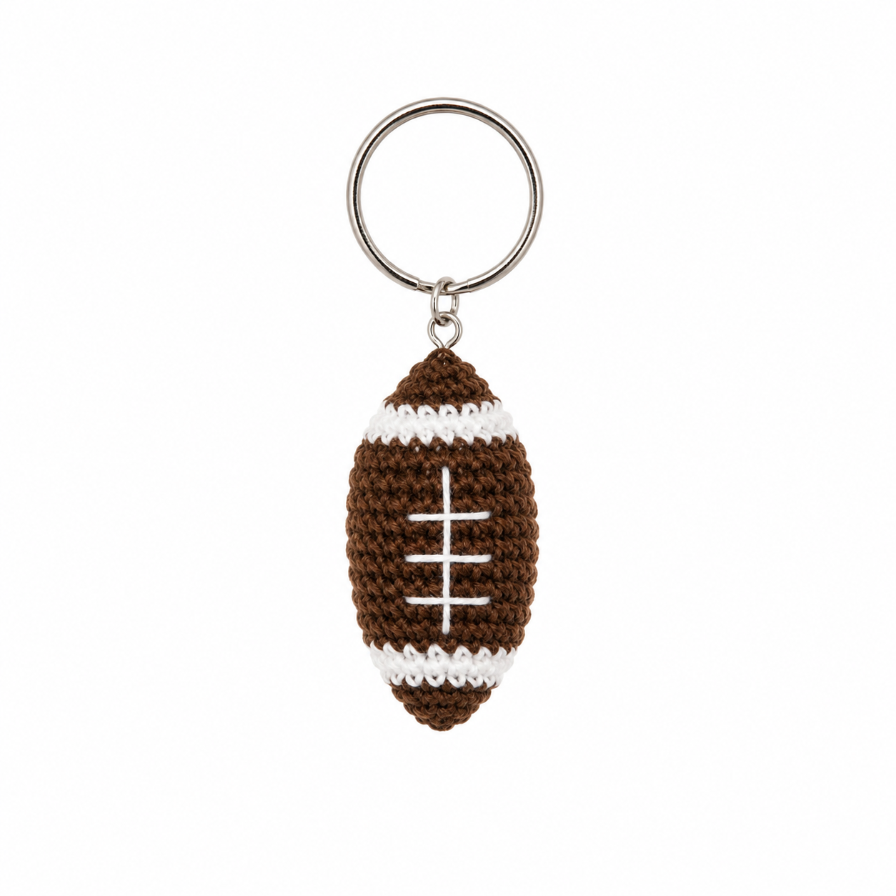 Handmade Crochet Rugby Ball Keychain