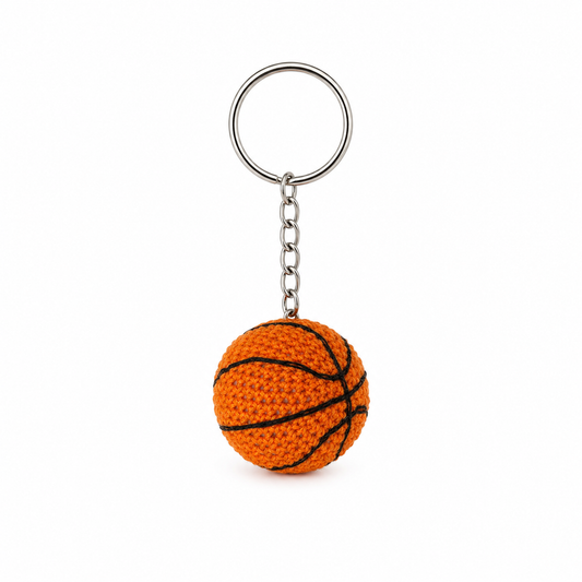 Handmade Crochet Basketball Keychain