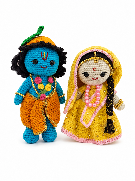 Handmade Crochet Radha Krishna - The Divine Duo