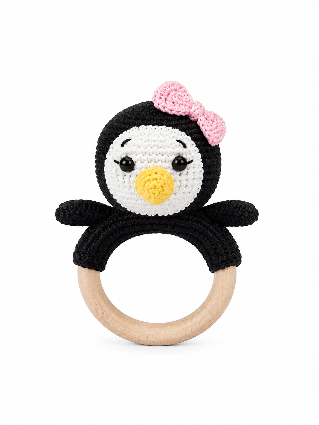 Handmade Crochet Penguin Teether