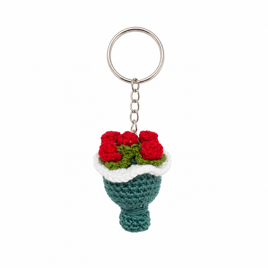 Handmade Crochet Mini Bouquet Keychain