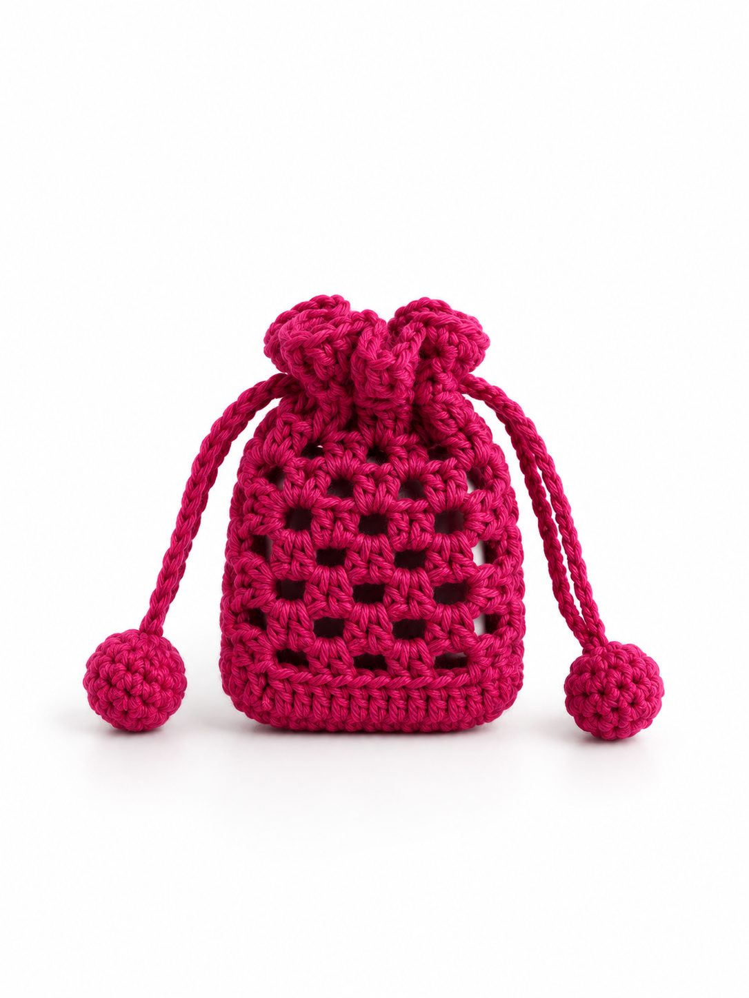Bloom Drawstring Crochet Pouch