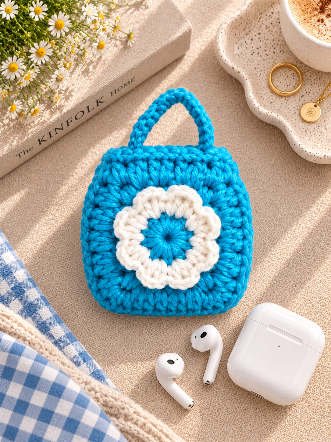 Daisy Meadow Crochet Pouch