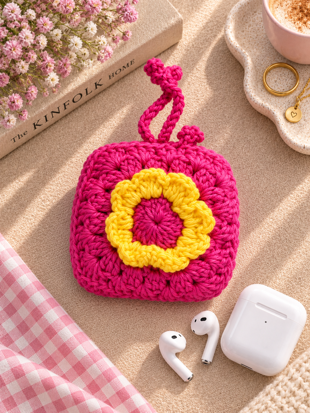 Daisy Meadow Crochet Pouch
