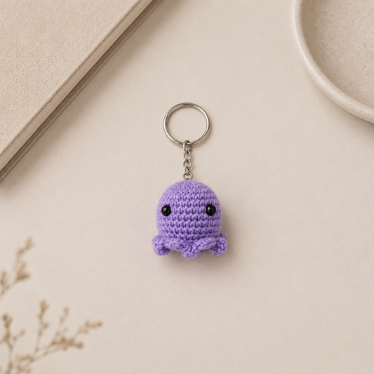 Handmade Crochet Octopus Keychain