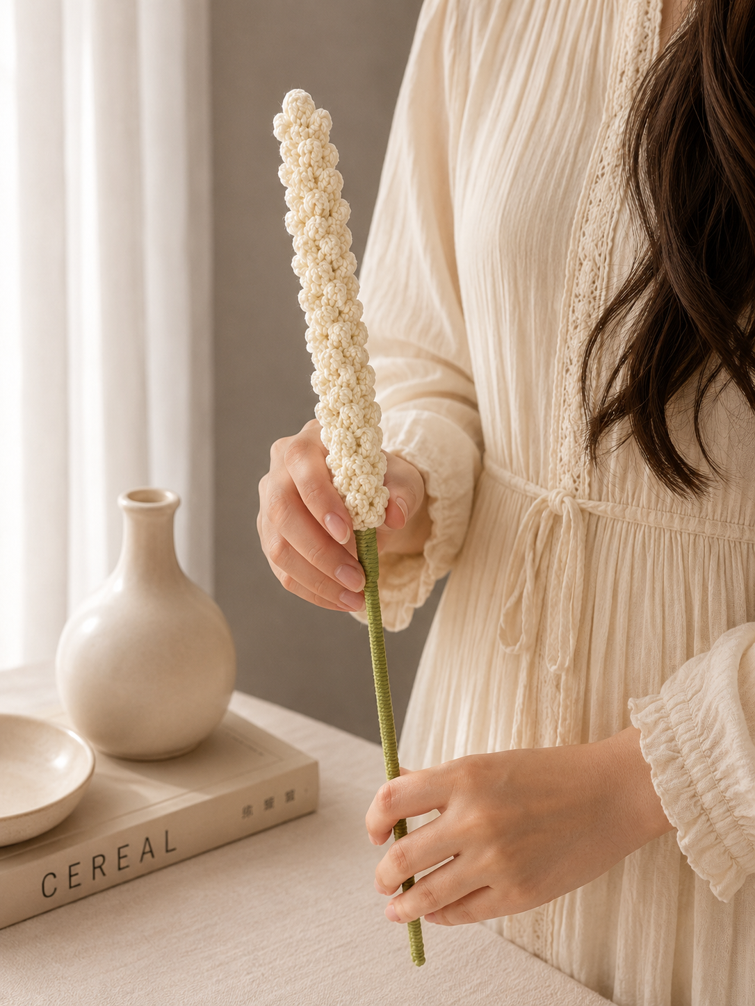 Handmade Crochet Lavender Stem