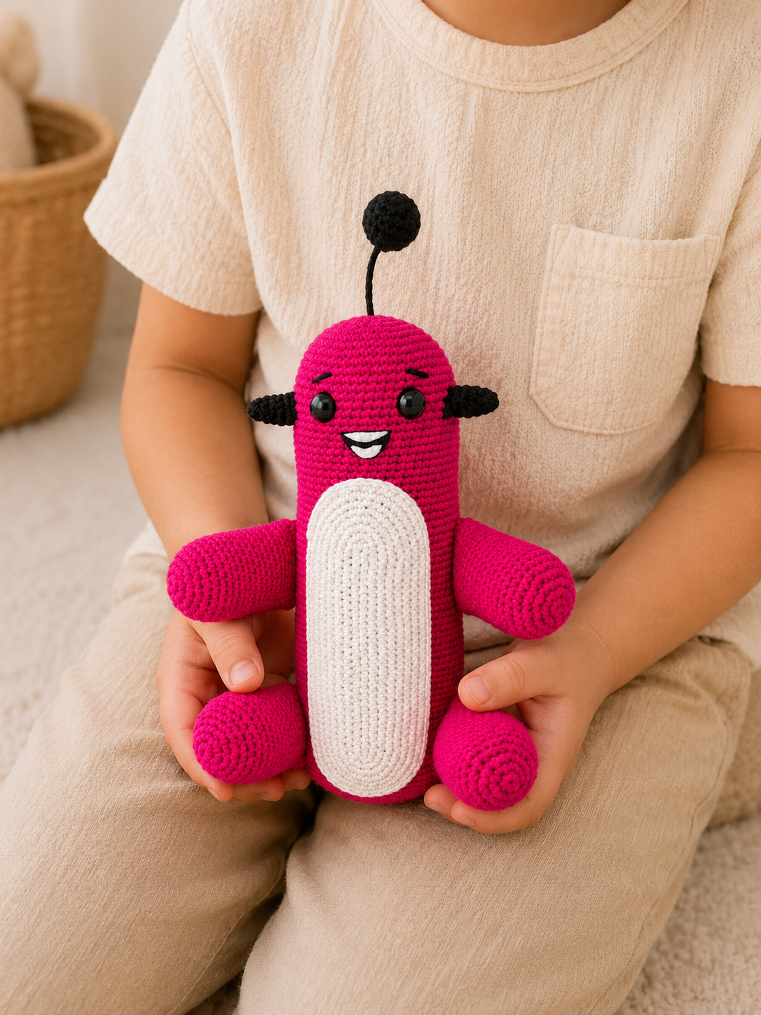 Handmade Crochet Pinky - The Happy Bug