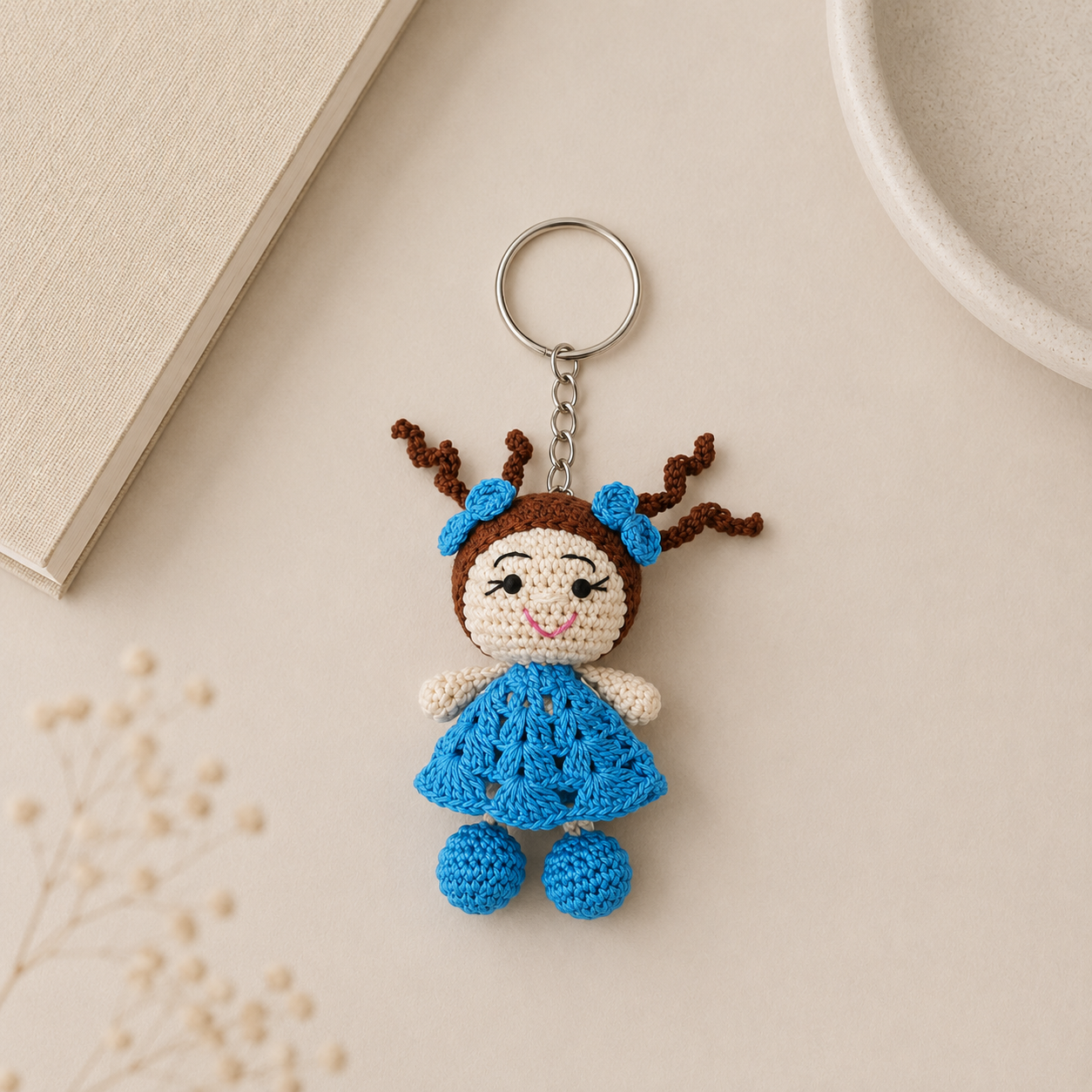 Handmade Crochet Doll Keychain