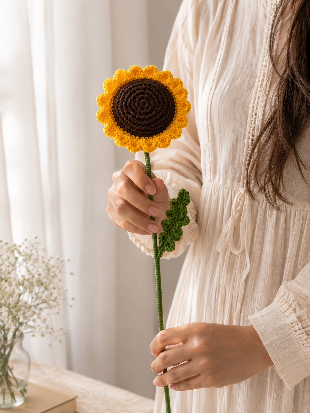 Handmade Crochet Sunflower - Single Bloom