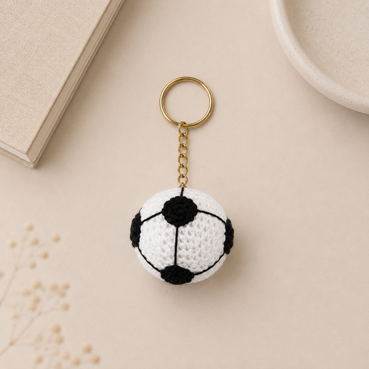 Handmade Crochet Football Keychain