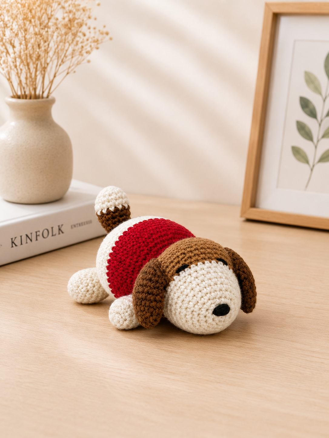 Handmade Crochet Sleeping Puppy Plushie