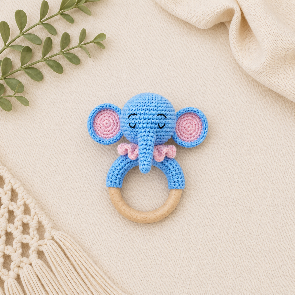 Handmade Crochet Ellie Teether