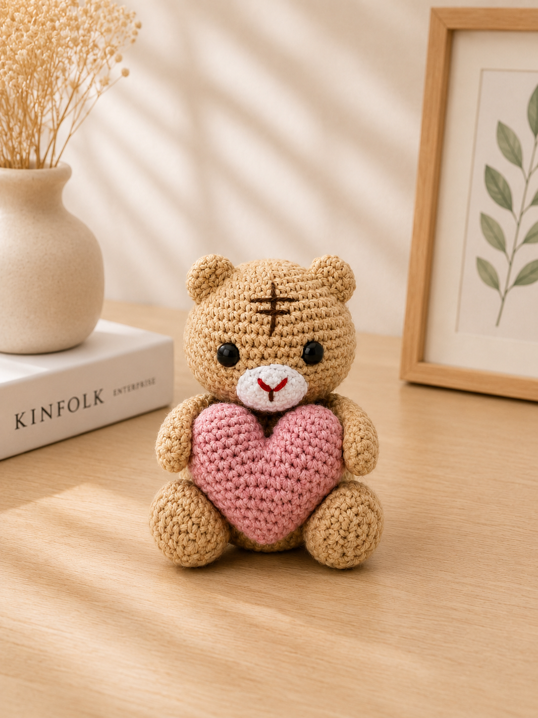 Handmade Crochet Teddy Bear with Heart