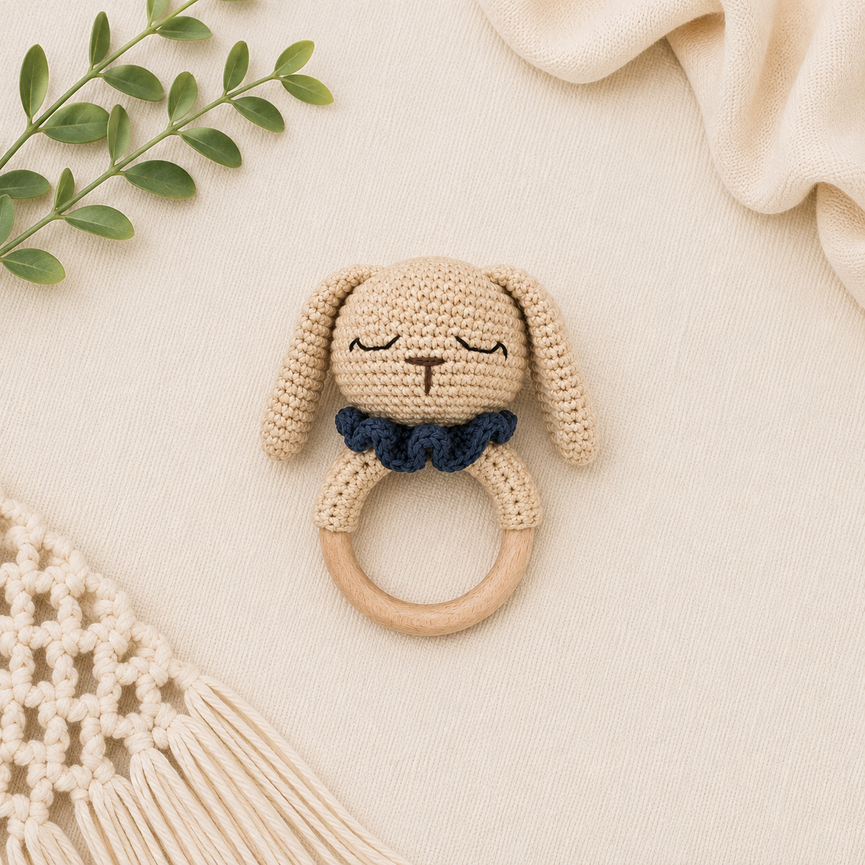 Handmade Crochet Bunny Teether