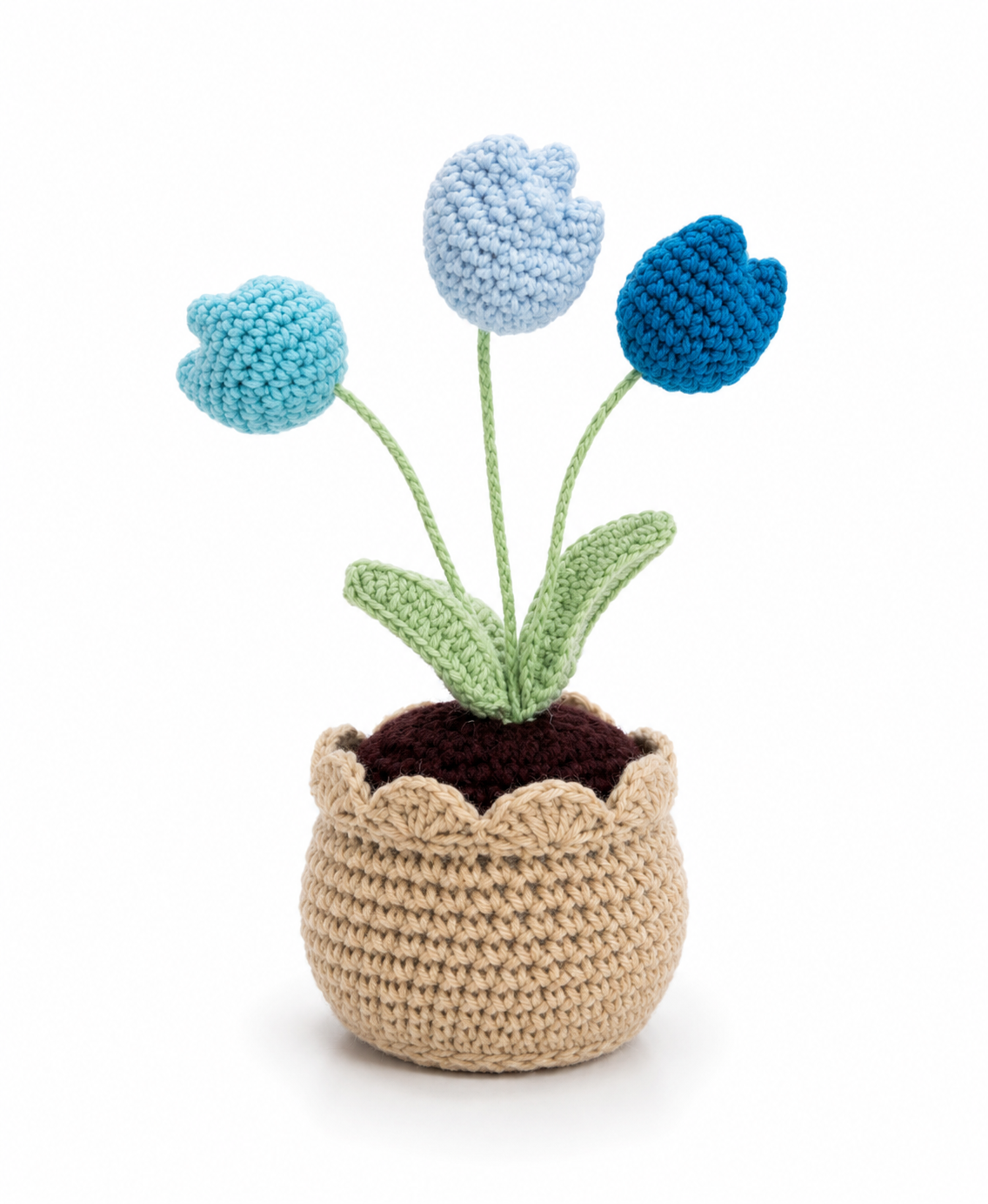 Handmade Crochet Tulip Flower Pot