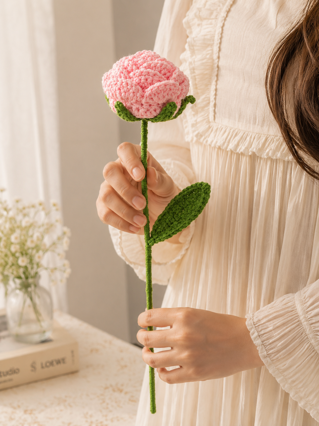 Handmade Crochet Carnation Flower