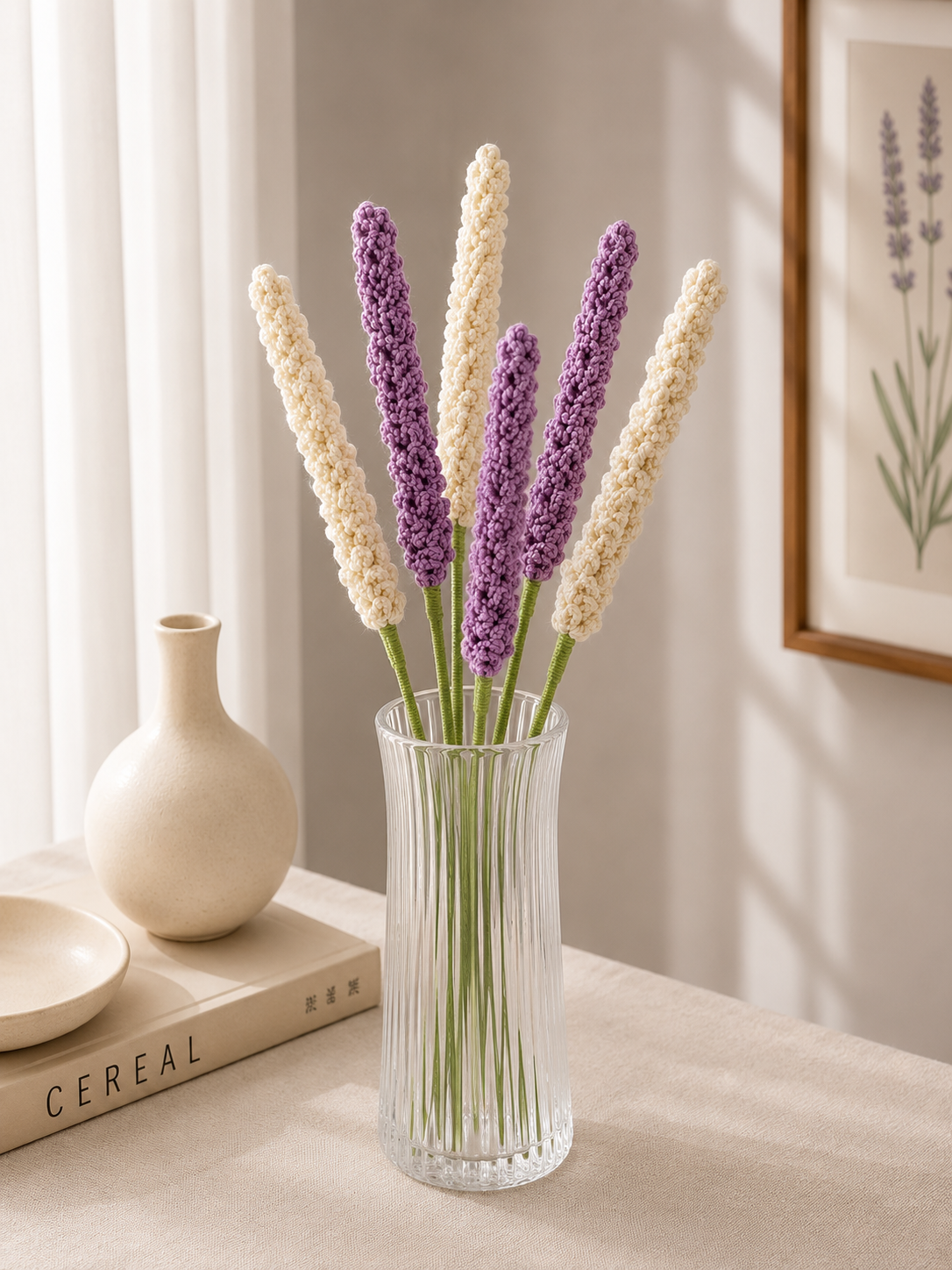 Handmade Crochet Lavender Stem