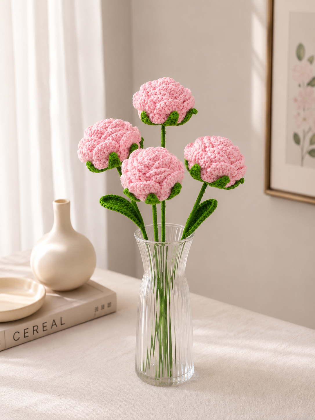 Handmade Crochet Carnation Flower