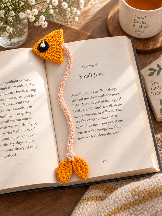 Golden Fish Crochet Bookmark