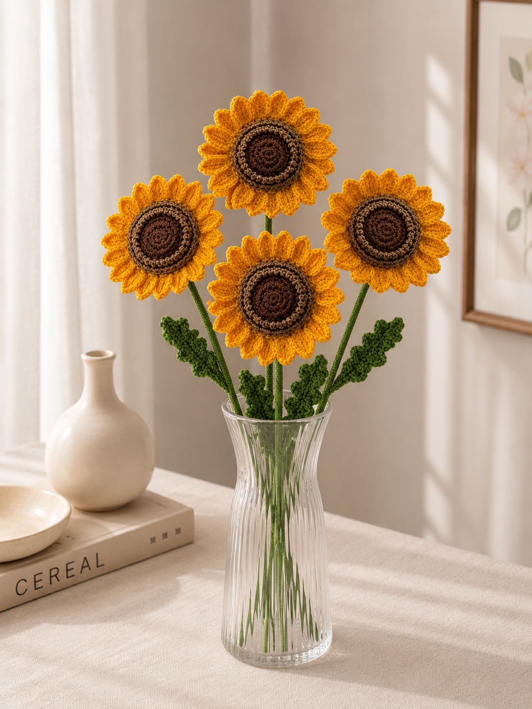 Handmade Crochet Double Petal Sunflower