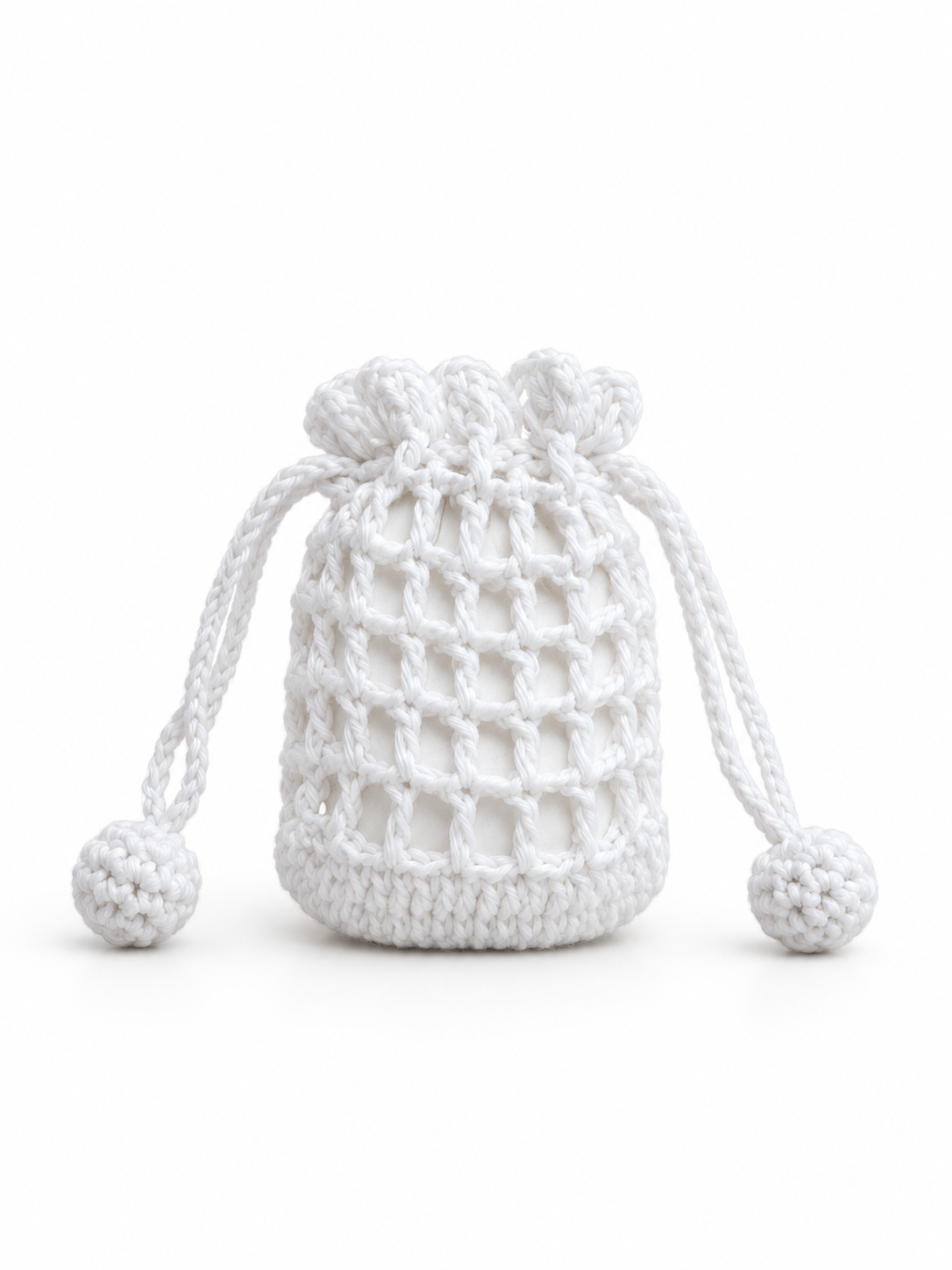 Bloom Drawstring Crochet Pouch