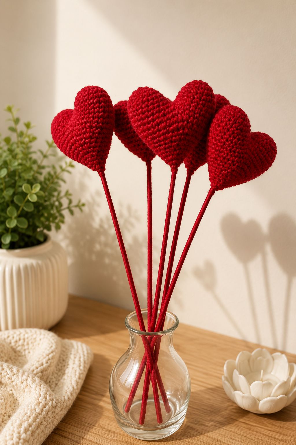 Forever Love Crochet Heart Sticks