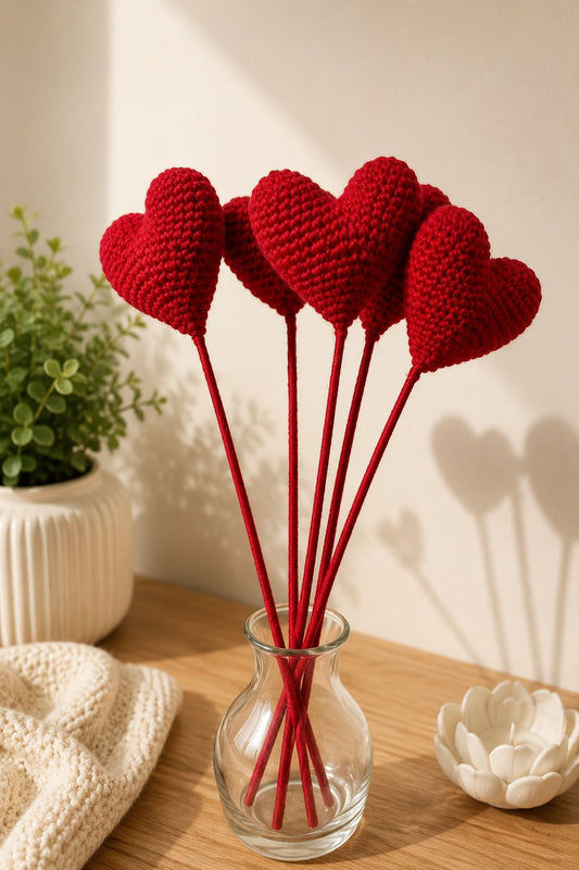 Forever Love Crochet Heart Sticks