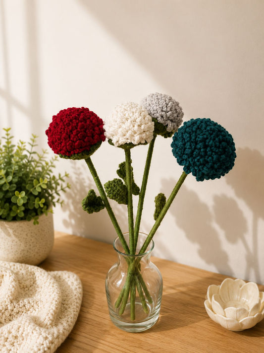 Handmade Crochet Meadow Bloom Crochet Flowers(Ping Pong)