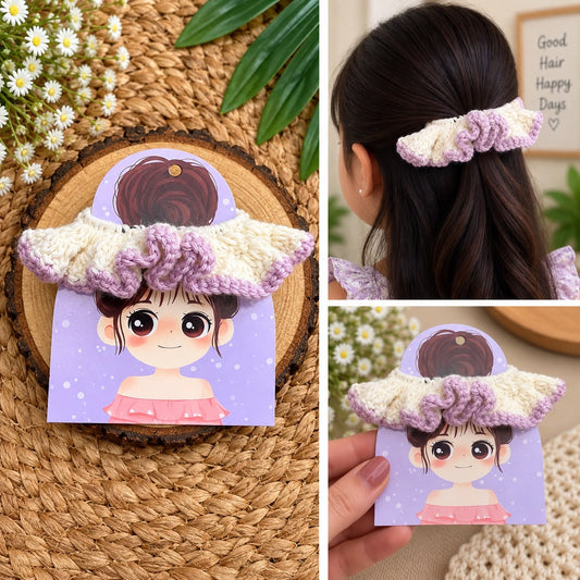 Handmade Crochet Bloom Scrunchie