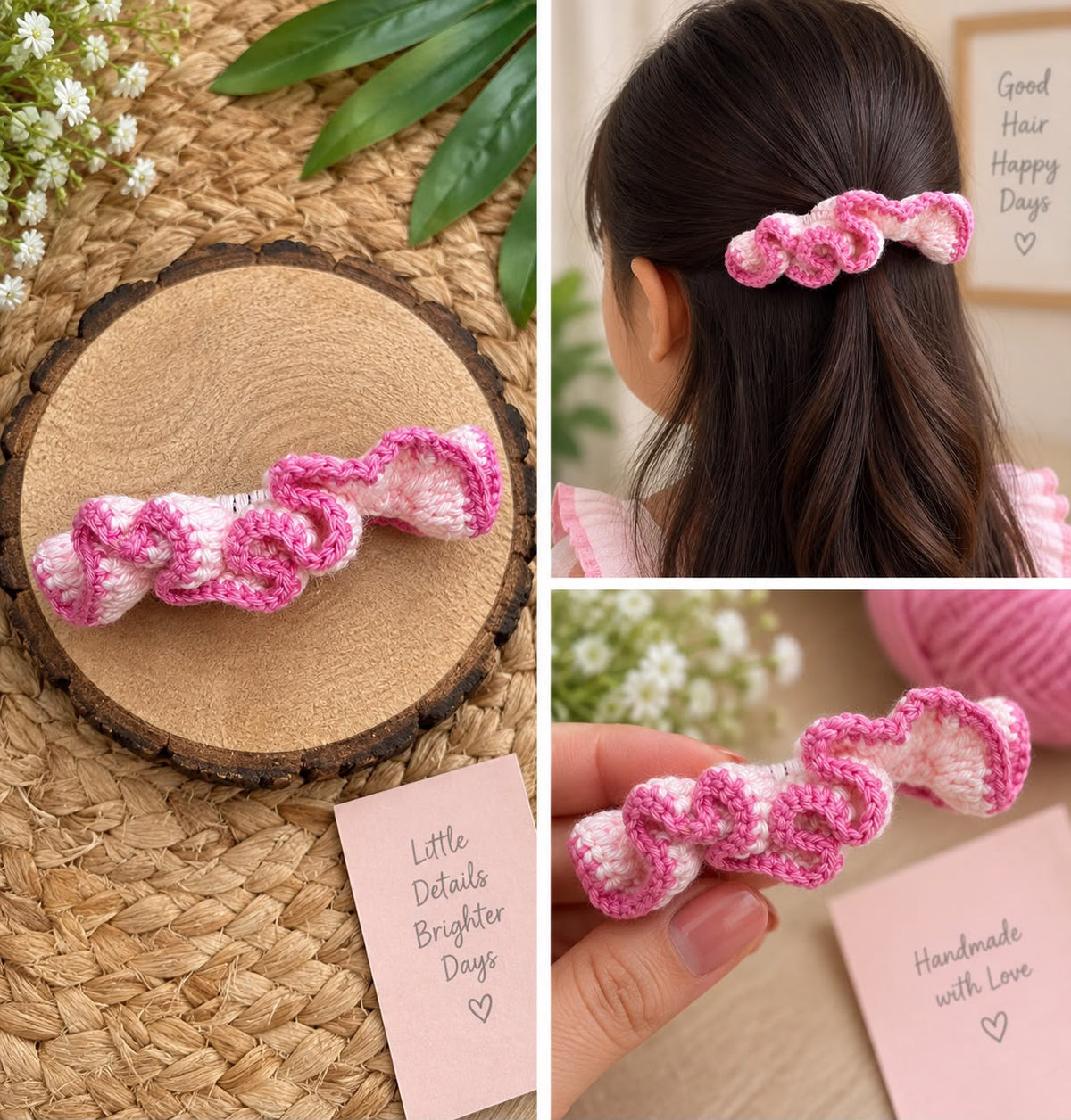 Handmade Crochet Bloom Scrunchie