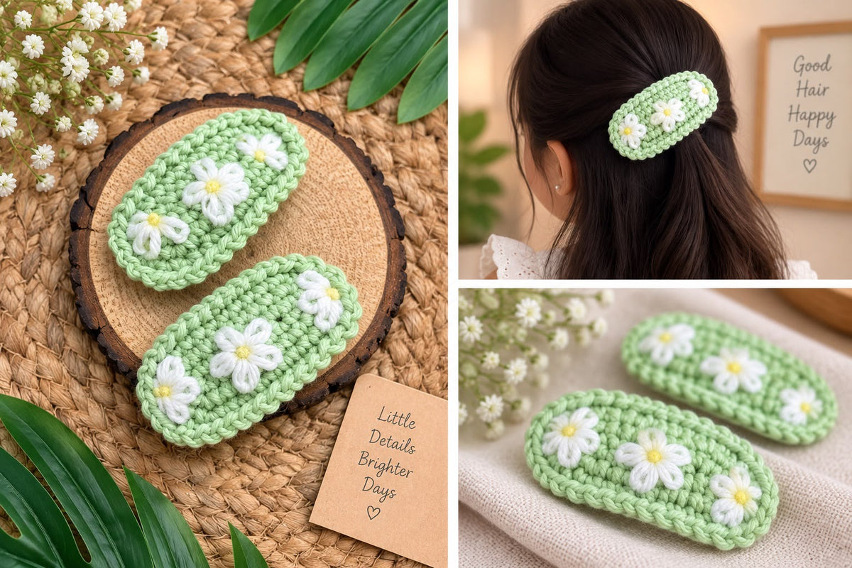 Crochet Garden Hair Clips