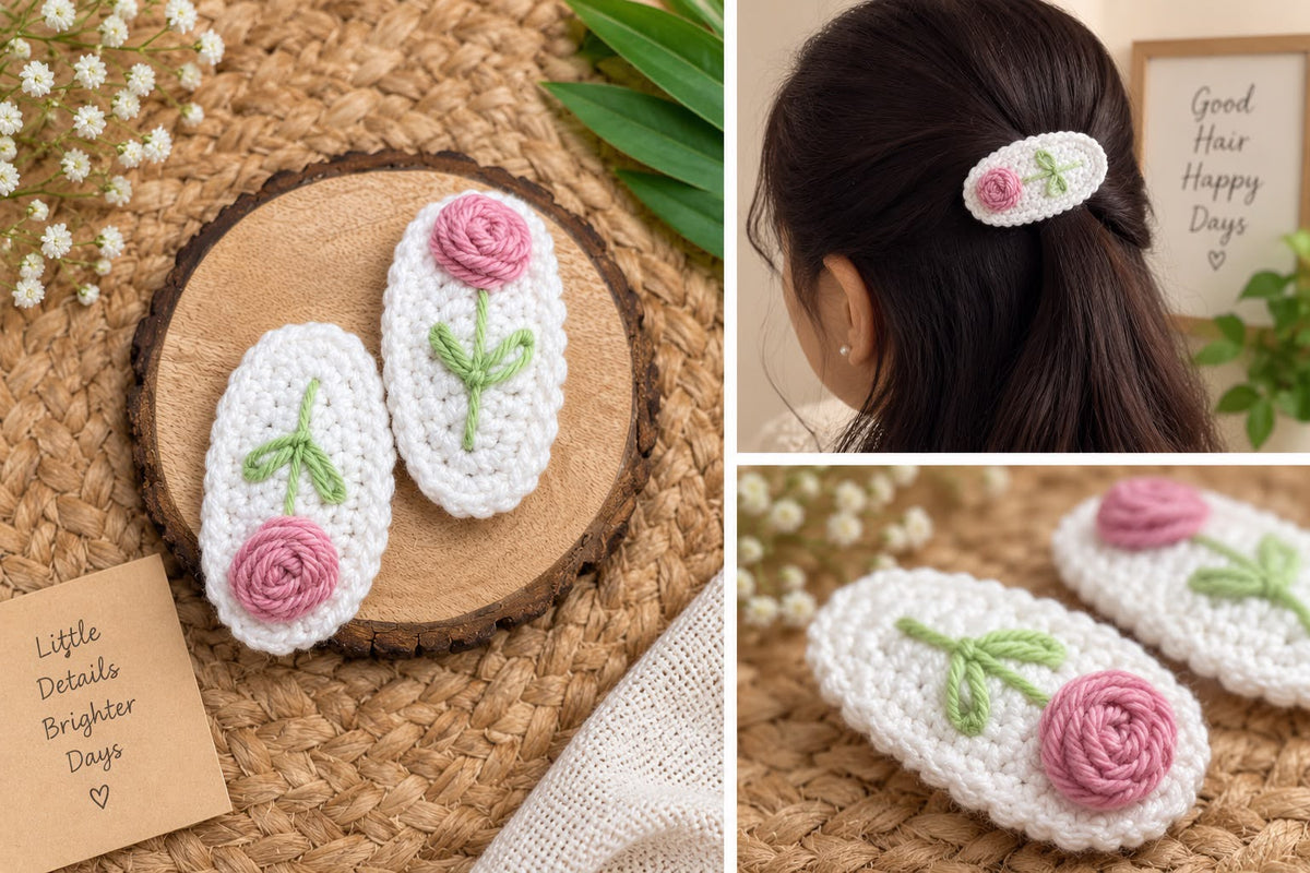 Crochet Garden Hair Clips