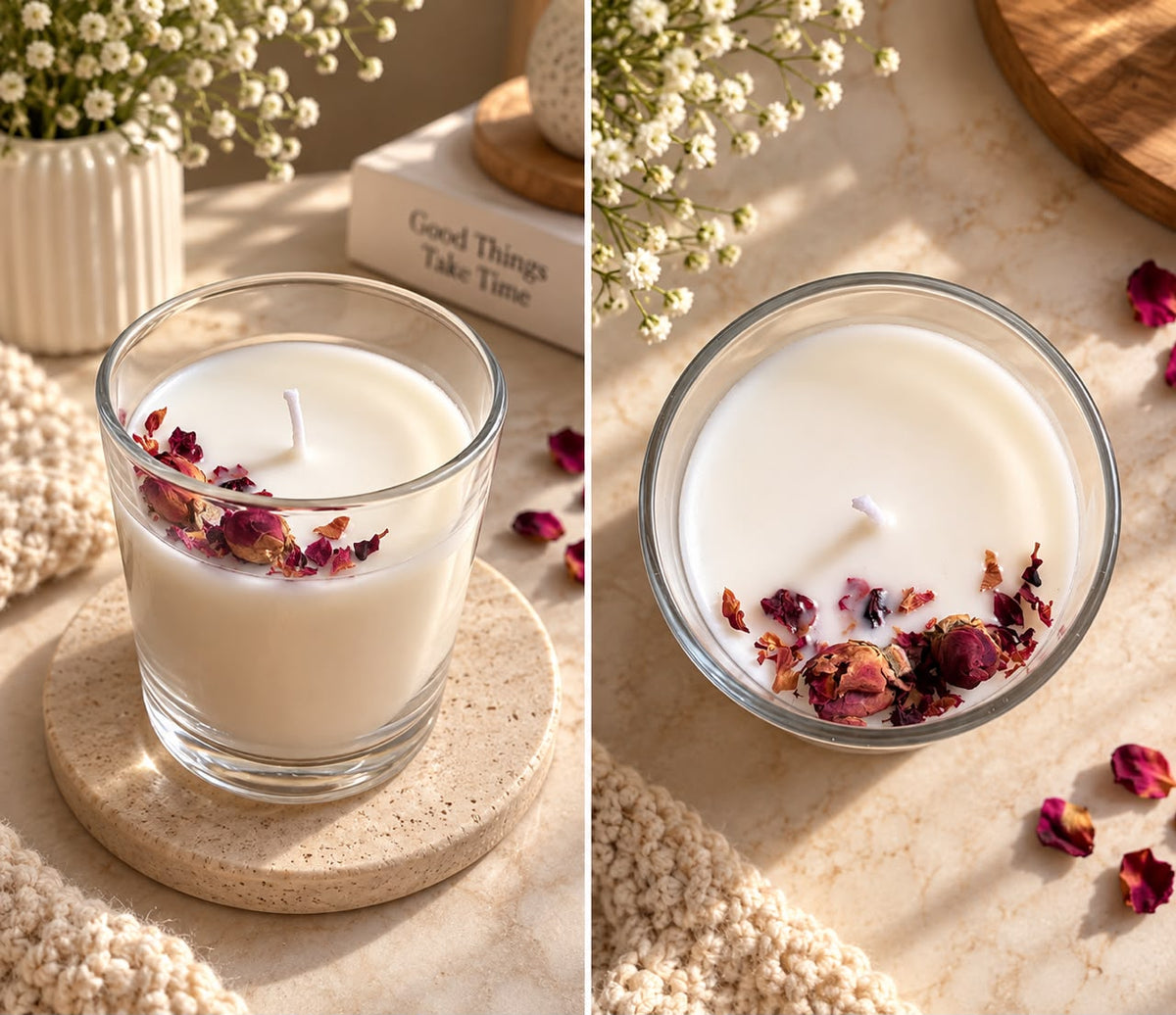 Rose Petal Glow Candle