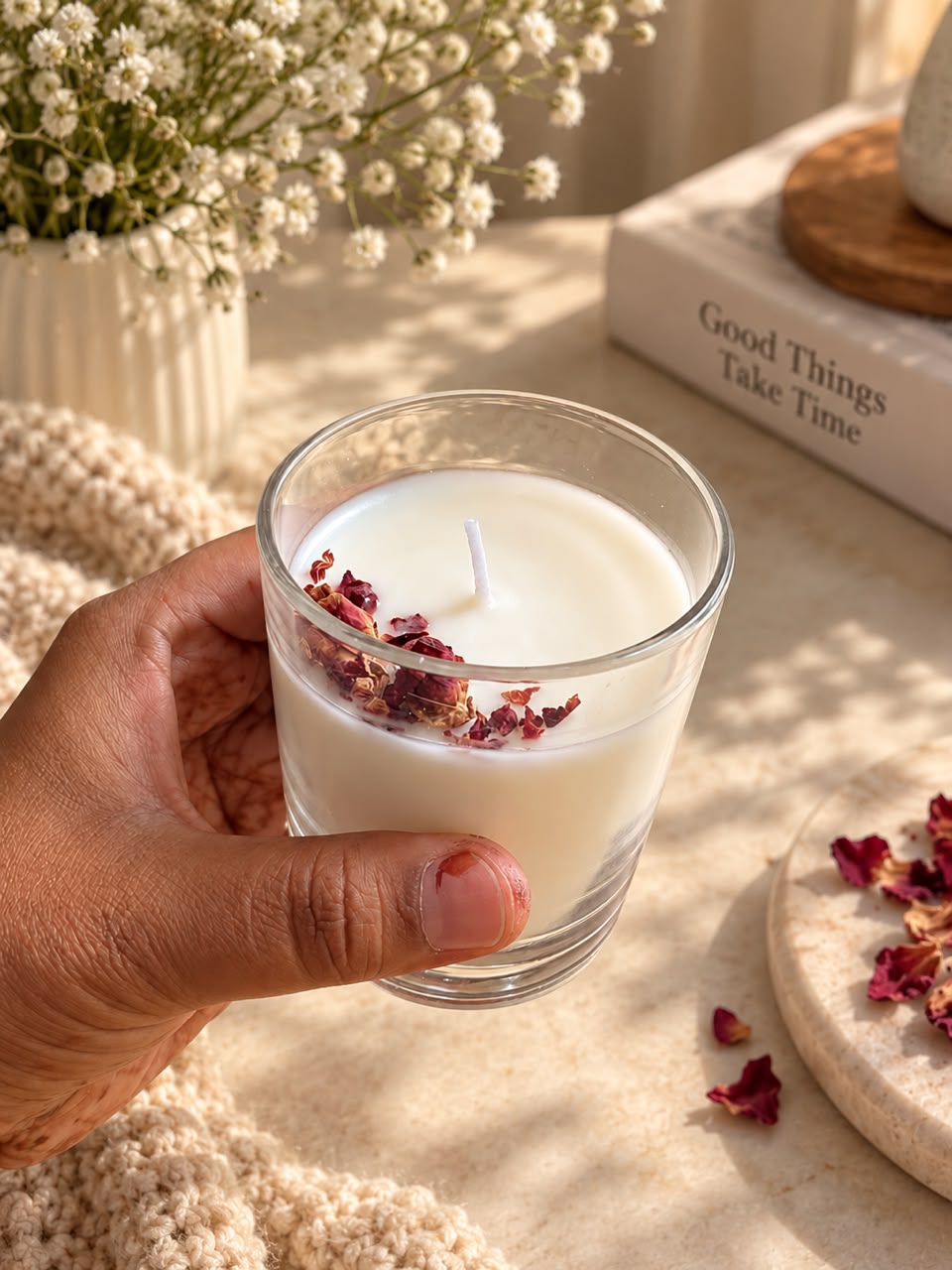 Rose Petal Glow Candle